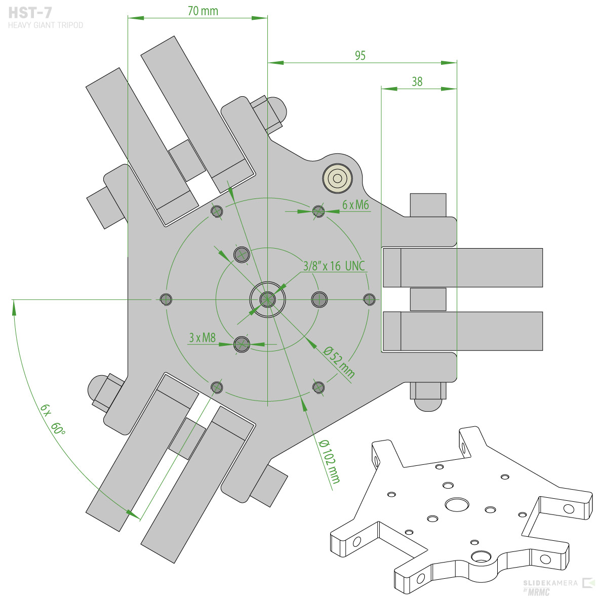 HST-7 - mounting plate dimensions